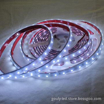 LED Flexible Strip Light with 12V DC/5050 SMD 60-piece/m, RGB, Waterproof White PCB Board